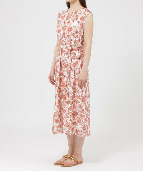 Paul Stuart / ポール・スチュアート ロング・マキシ丈ワンピース | 【ウォッシャブル】スラブマットサラサプリント　ワンピース | 詳細5