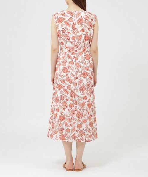 Paul Stuart / ポール・スチュアート ロング・マキシ丈ワンピース | 【ウォッシャブル】スラブマットサラサプリント　ワンピース | 詳細6