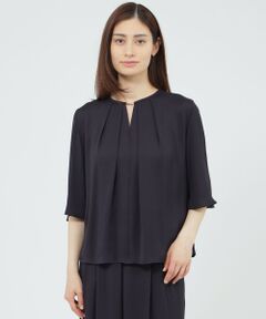 Paul Stuart / ポール・スチュアート シャツ・ブラウス | 【WEB・一部店舗限定】【ウォッシャブル/防しわ性】バックサテンジョーゼット　ブラウス