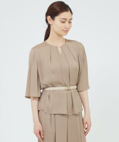 Paul Stuart / ポール・スチュアート シャツ・ブラウス | 【WEB・一部店舗限定】【ウォッシャブル/防しわ性】バックサテンジョーゼット　ブラウス