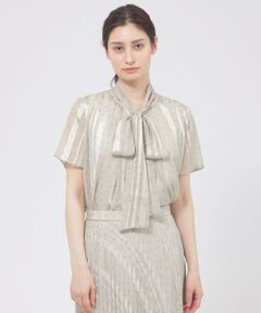 Paul Stuart / ポール・スチュアート シャツ・ブラウス | 【eclat掲載】【予約販売/ウォッシャブル】シアーストライプスクエアプリント　ブラウス