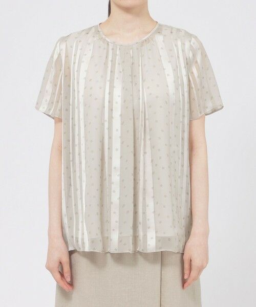 Paul Stuart / ポール・スチュアート シャツ・ブラウス | 【eclat掲載】【予約販売/ウォッシャブル】シアーストライプスクエアプリント　ブラウス | 詳細7