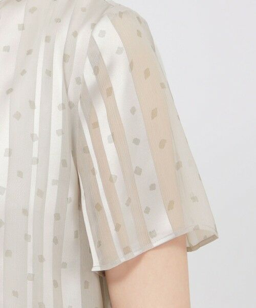 Paul Stuart / ポール・スチュアート シャツ・ブラウス | 【eclat掲載】【予約販売/ウォッシャブル】シアーストライプスクエアプリント　ブラウス | 詳細8