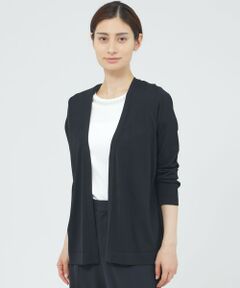 Paul Stuart / ポール・スチュアート ニット・セーター | 【ウォッシャブル/接触冷感/UV対策】シャイニーストレッチ/バックサテンアムンゼン　カーディガン