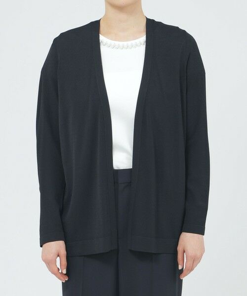 Paul Stuart / ポール・スチュアート ニット・セーター | 【ウォッシャブル/接触冷感/UV対策】シャイニーストレッチ/バックサテンアムンゼン　カーディガン | 詳細3