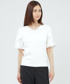 Paul Stuart / ポール・スチュアート ニット・セーター | 【ウォッシャブル/接触冷感/UV対策】シャイニーストレッチ/バックサテンアムンゼン　プルオーバー