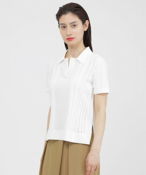 Paul Stuart / ポール・スチュアート ニット・セーター | 【予約販売/ウォッシャブル】ハイツイストコットン　プルオーバー（ホワイト）