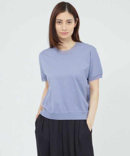 Paul Stuart / ポール・スチュアート ニット・セーター | 【WEB・一部店舗限定】【ウォッシャブル】シアーニット　プルオーバー（ブルー）