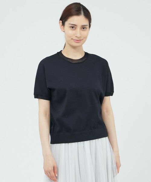 Paul Stuart / ポール・スチュアート ニット・セーター | 【WEB・一部店舗限定】【ウォッシャブル】シアーニット　プルオーバー（ネイビー）