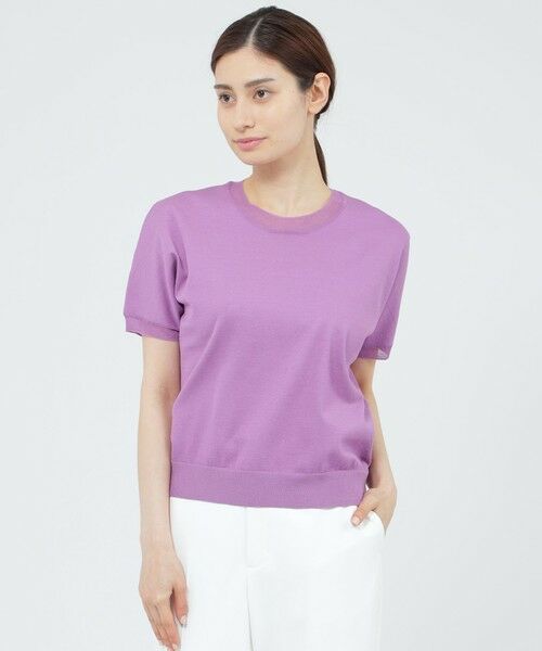 Paul Stuart / ポール・スチュアート ニット・セーター | 【WEB・一部店舗限定】【ウォッシャブル】シアーニット　プルオーバー（パープル）