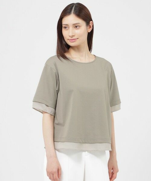 Paul Stuart / ポール・スチュアート カットソー | 【ウォッシャブル】ハイゲージ天竺　プルオーバー（グレージュ）