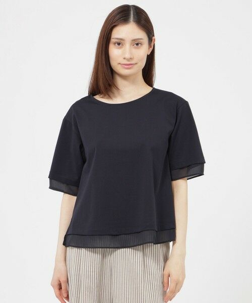 Paul Stuart / ポール・スチュアート カットソー | 【ウォッシャブル】ハイゲージ天竺　プルオーバー（ネイビー）