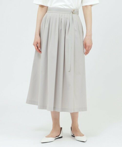 Paul Stuart / ポール・スチュアート スカート | 【ウォッシャブル/UV対策/防しわ性/はっ水】エアーアクティブ　スカート（ライトグレー）