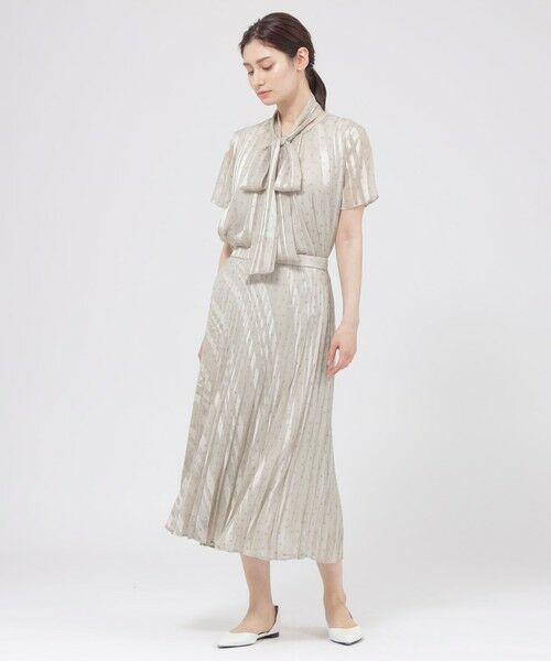 Paul Stuart / ポール・スチュアート スカート | 【eclat掲載】【予約販売/ウォッシャブル】シアーストライプスクエアプリント　スカート | 詳細1