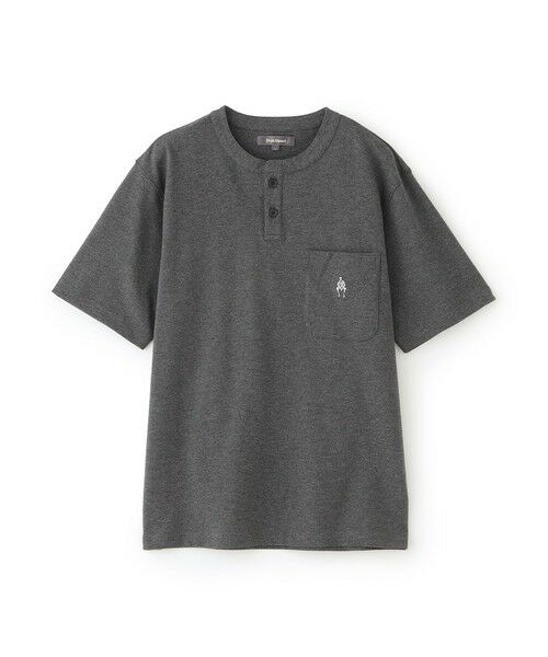 Paul Stuart / ポール・スチュアート 服飾雑貨 | 【WEB・一部店舗限定】鹿の子ムジ 半袖ヘンリーネックTシャツ/セットアップ着用可能（グレー系4）