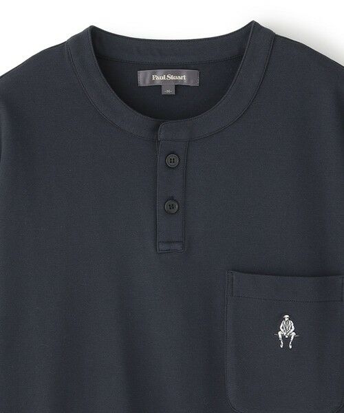 Paul Stuart / ポール・スチュアート 服飾雑貨 | 【WEB・一部店舗限定】鹿の子ムジ 半袖ヘンリーネックTシャツ/セットアップ着用可能 | 詳細2