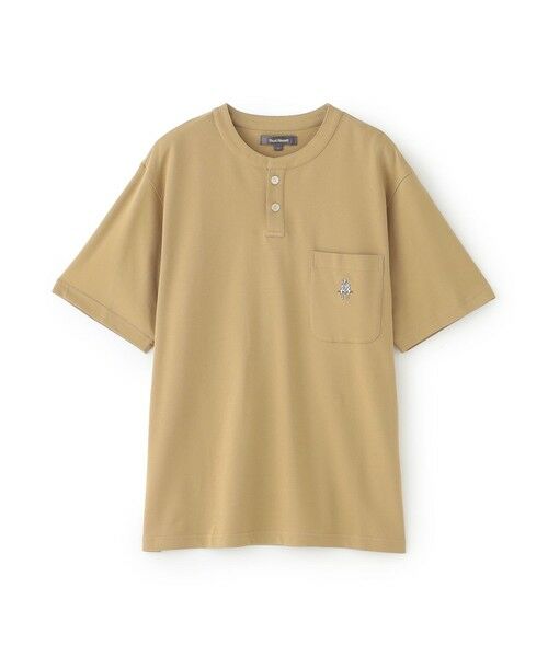 Paul Stuart / ポール・スチュアート 服飾雑貨 | 【WEB・一部店舗限定】鹿の子ムジ 半袖ヘンリーネックTシャツ/セットアップ着用可能（ベージュ系8）
