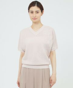Paul Stuart / ポール・スチュアート ニット・セーター | 【WEB・一部店舗限定/ウォッシャブル】フラワーエンブロイダリー　プルオーバー