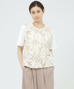 Paul Stuart / ポール・スチュアート カットソー | 【WEB・一部店舗限定/ウォッシャブル】フラワーコードレース/ハイゲージ天竺　プルオーバー