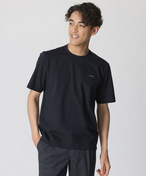 Paul Stuart / ポール・スチュアート カットソー | 【抗菌防臭/ウォッシャブル/WEB先行】プラチナポンチ 半袖Tシャツ(ネイビー)