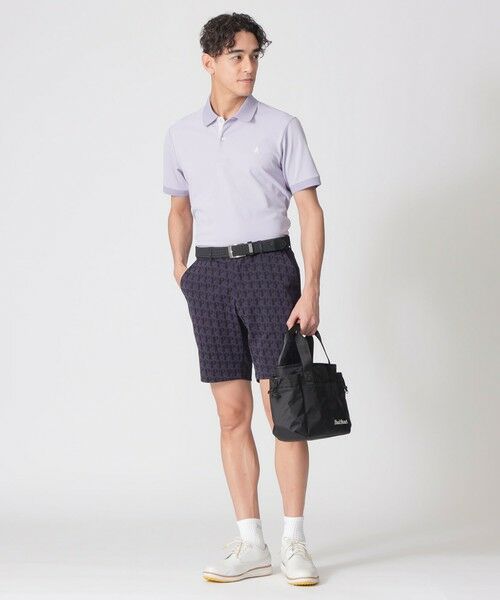 Paul Stuart / ポール・スチュアート カットソー | 【GOLF Men’s/吸水速乾/UVカット/保型性/イージーケア】PSアイコニックロゴ半袖ポロシャツ | 詳細8