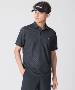 Paul Stuart / ポール・スチュアート カットソー | 【GOLF Men’s/吸水速乾/保型性/イージーケア/ストレッチ】ジオメトリック柄プリント半袖ポロシャツ
