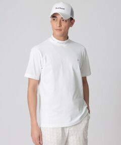Paul Stuart / ポール・スチュアート カットソー | 【GOLF Men’s/吸水速乾/UVカット/保型性/イージーケア】PSロゴリブモックネック半袖シャツ