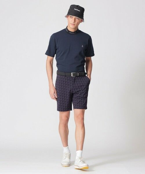 Paul Stuart / ポール・スチュアート カットソー | 【GOLF Men’s/吸水速乾/UVカット/保型性/イージーケア】PSロゴリブモックネック半袖シャツ | 詳細3