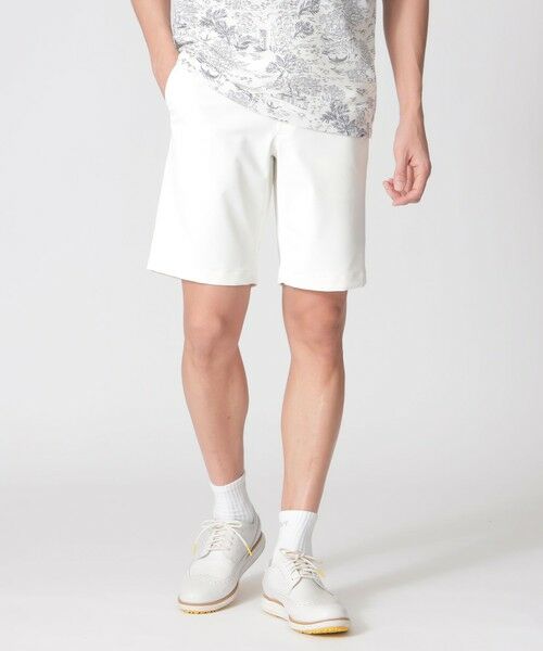 Paul Stuart / ポール・スチュアート その他パンツ | 【GOLF Men’sはっ水/UVカット/防透け】ストレッチスムースゴルフショートトラウザーズ（ホワイト）