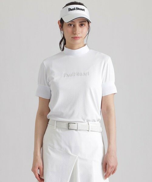 Paul Stuart / ポール・スチュアート カットソー | 【GOLF Women’s/吸水速乾】エアリーメッシュモックネックシャツ（ホワイト）