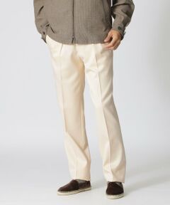 Paul Stuart / ポール・スチュアート その他パンツ | 【COLLECTION LINE】サテン生地BOXプリーツ/ストレートトラウザーズ