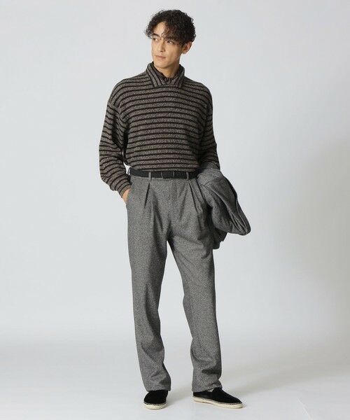 Paul Stuart / ポール・スチュアート その他パンツ | 【COLLECTION LINE】モノトーンドットインバーテッドプリーツトラウザーズ/セットアップ着用可能 | 詳細1