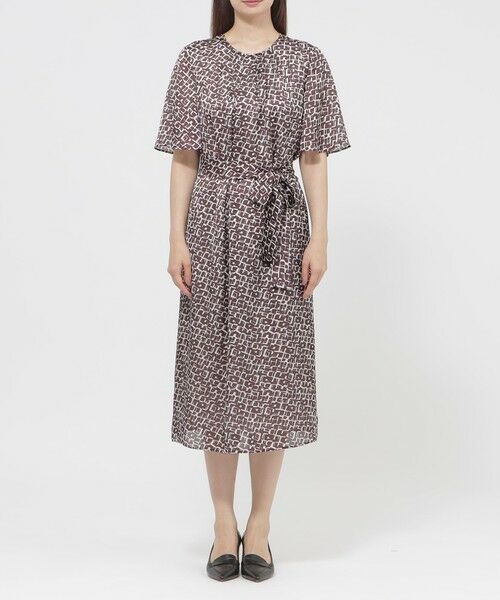 Paul Stuart / ポール・スチュアート ロング・マキシ丈ワンピース | 【ウォッシャブル】モダンジオメトリック ワンピース | 詳細4