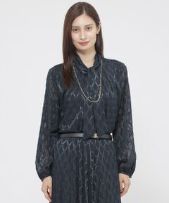 Paul Stuart / ポール・スチュアート シャツ・ブラウス | 【ウォッシャブル】シフォンカットジャカード　ブラウス
