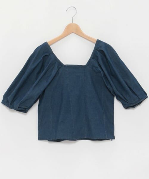 petit main LIEN / プティマイン リアン その他トップス | 【LADIES】バルーン袖デニムチュニック（ブルー）