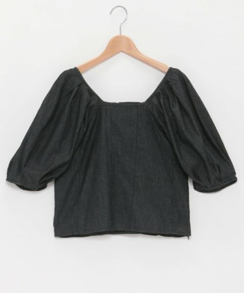 petit main LIEN / プティマイン リアン その他トップス | 【LADIES】バルーン袖デニムチュニック（黒）