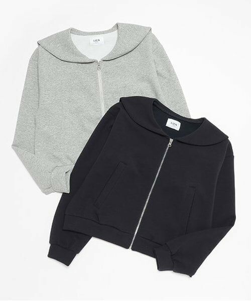 petit main LIEN / プティマイン リアン カーディガン・ボレロ | 【防汚加工/リンク】セーラーZIP羽織り | 詳細7