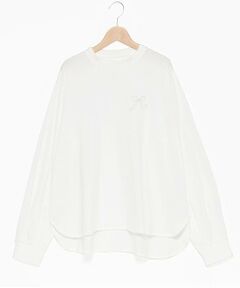 petit main LIEN / プティマイン リアン Tシャツ | 【リンク】リボン刺しゅう長T