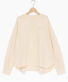 petit main LIEN / プティマイン リアン Tシャツ | 【リンク】リボン刺しゅう長T