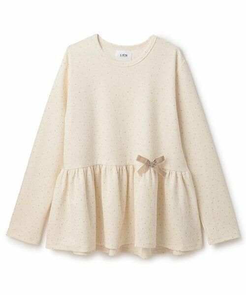 petit main LIEN / プティマイン リアン その他トップス | 【スマイル/防汚】リボンカットチュニック（アイボリー）