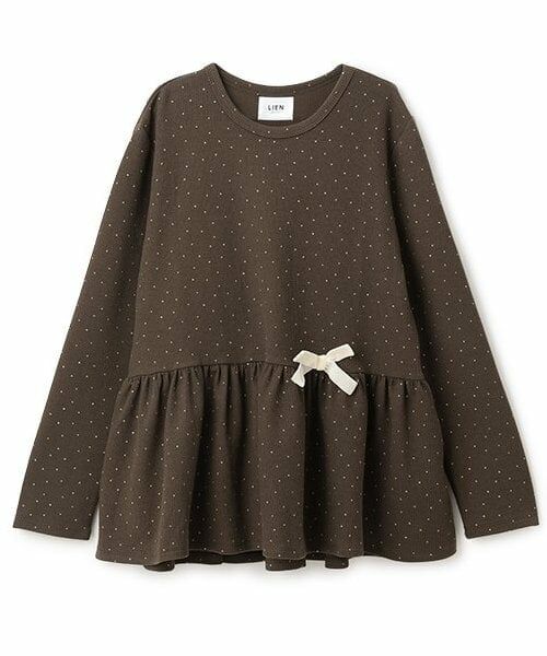 petit main LIEN / プティマイン リアン その他トップス | 【スマイル/防汚】リボンカットチュニック（コゲ茶）