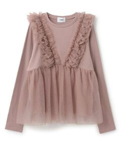 petit main LIEN / プティマイン リアン Tシャツ | 【リンク】チュールドッキング長T