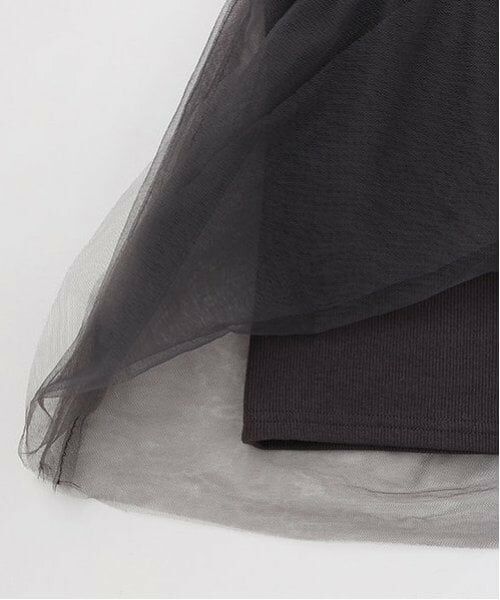 petit main LIEN / プティマイン リアン Tシャツ | 【リンク】チュールドッキング長T | 詳細10