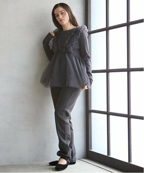 petit main LIEN / プティマイン リアン Tシャツ | 【リンク】チュールドッキング長T | 詳細3