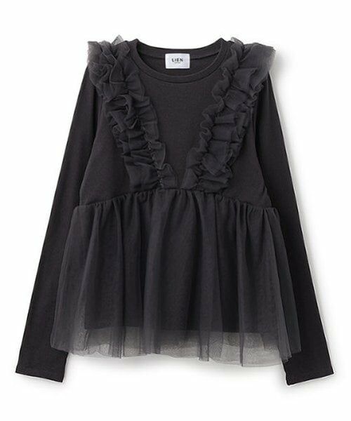 petit main LIEN / プティマイン リアン Tシャツ | 【リンク】チュールドッキング長T | 詳細5