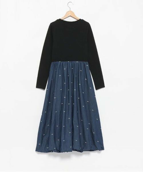 petit main LIEN / プティマイン リアン ミニ丈・ひざ丈ワンピース | 【リンク】リボン刺繍ワンピース | 詳細1