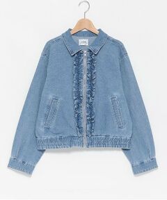 petit main LIEN / プティマイン リアン ブルゾン | 【リンク】デニムフリルジャケット