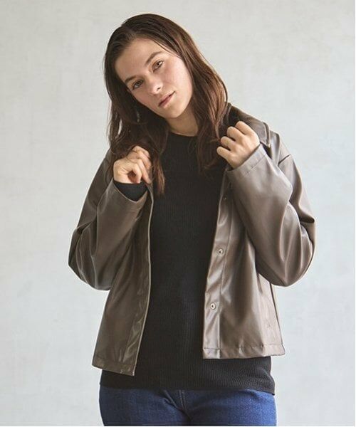 petit main LIEN / プティマイン リアン ブルゾン | 【親子リンク】合皮ジャケット | 詳細1