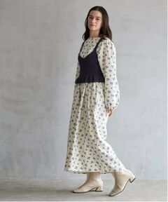 petit main LIEN / プティマイン リアン ミニ丈・ひざ丈ワンピース | 【リンク】花柄ワンピースビスチェセット