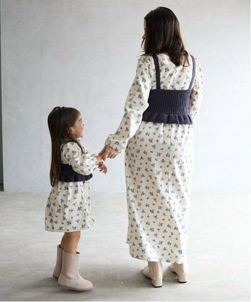 petit main LIEN / プティマイン リアン ミニ丈・ひざ丈ワンピース | 【リンク】花柄ワンピースビスチェセット | 詳細4